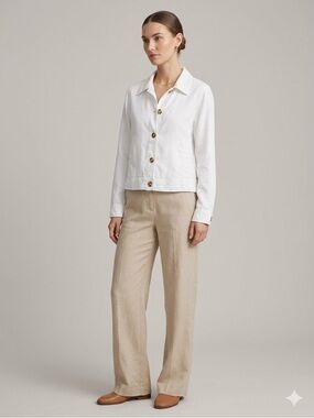 Club Monaco Lyocell Linen Blend Jacket | White Size Medium
